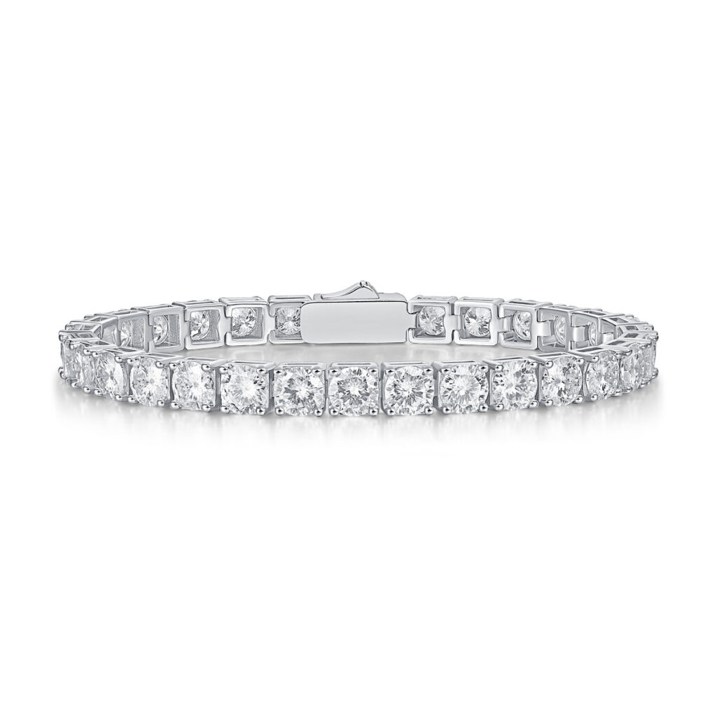 S925 Silver Moissanite Tennis Bracelet Bangle for Women New Men's and Women's Silver Gold-plated Cross-border Hot-selling Bracelet In Stock