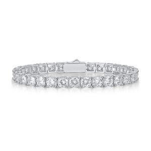 S925 Silver Moissanite Tennis Bracelet Bangle for Women New Men's and Women's Silver Gold-plated Cross-border Hot-selling Bracelet In Stock