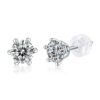 Simple style light luxury S925 silver rain and snow earrings for women, elegant wedding gift, wholesale moissanite six-prong studs