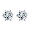 Simple style light luxury S925 silver rain and snow earrings for women, elegant wedding gift, wholesale moissanite six-prong studs