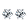 Simple style light luxury S925 silver rain and snow earrings for women, elegant wedding gift, wholesale moissanite six-prong studs