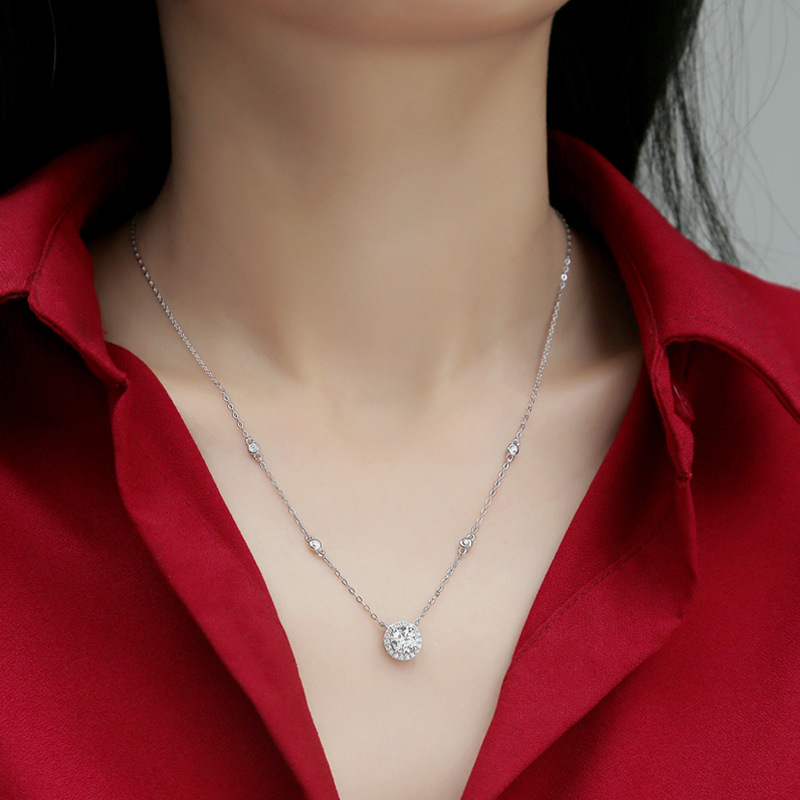 S925 Silver Necklace Moissanite Starry Pendant Fashion Clavicle Chain Accessories Gift Source Wholesale