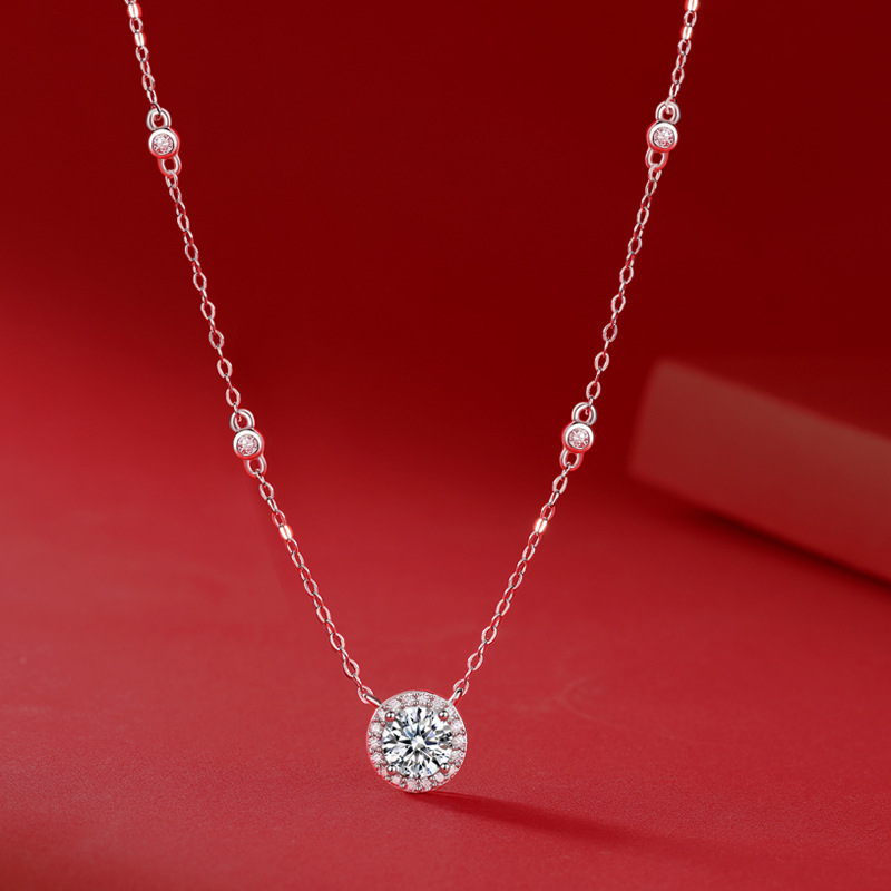 S925 Silver Necklace Moissanite Starry Pendant Fashion Clavicle Chain Accessories Gift Source Wholesale