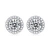 S925 Silver Earrings for Women New Round Wrapped Earrings Elegant Wedding Moissanite Gift Earrings Source Stock