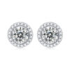 S925 Silver Earrings for Women New Round Wrapped Earrings Elegant Wedding Moissanite Gift Earrings Source Stock