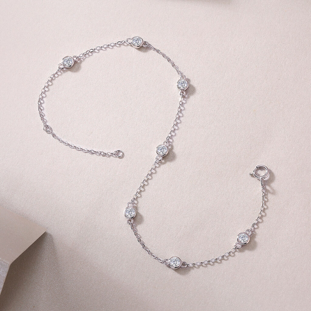 Bracelet S925 Silver Dynamic Bubble Bracelet Inlaid with Moissanite Cross-border Hot-selling Jewelry Guangzhou Factory in Stock