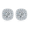 S925 silver square bag earrings Moissanite surrounded carat earrings source live jewelry wholesale