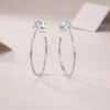 S925 Silver Graceful Afternoon Hoop Earrings Moissanite New Style Earrings Cross-border Hot Selling Jewelry Wholesale