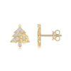 2024 new niche design 925 silver earrings plated with 18K gold Moissanite Christmas tree earrings