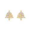 2024 new niche design 925 silver earrings plated with 18K gold Moissanite Christmas tree earrings