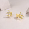 2024 new niche design 925 silver earrings plated with 18K gold Moissanite Christmas tree earrings