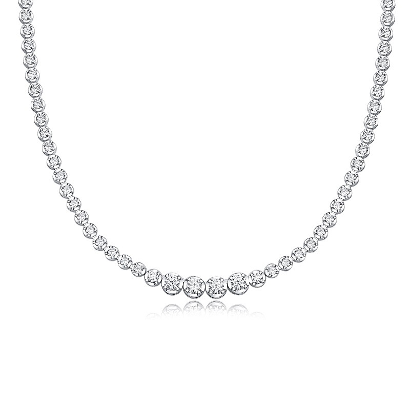 S925 Silver Moissanite 'In the Name of Light' Necklace Elegant Collarbone Chain Cross-border Hot-selling Neck Chain Factory Wholesale