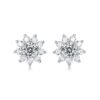 S925 Silver Earrings Moissanite New First Snow Earrings Fashion Trend Sunflower Earrings In-stock Panyu Dropshipping