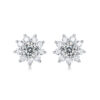 S925 Silver Earrings Moissanite New First Snow Earrings Fashion Trend Sunflower Earrings In-stock Panyu Dropshipping