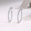 Stylish 925 silver hoop earrings with a sense of luxury, popular in European and American live broadcasts, hot-selling Moissanite earrings in stock