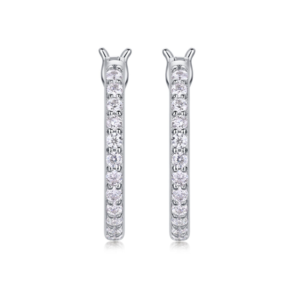 S925 silver flowing light hoop earrings with moissanite, new long earrings, live broadcast hot-selling jewelry, in-stock source factory wholesale