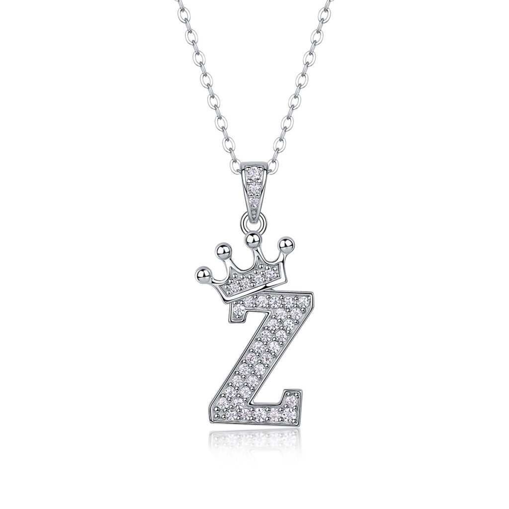 Popular 26 English letters necklace 925 silver for women, fashionable temperament Moissanite chain cross-border clavicle chain