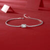 S925 Silver Inlaid Moissanite Aurora Bracelet Simple Elegant Gift Silver Jewelry Large Stock Bracelet