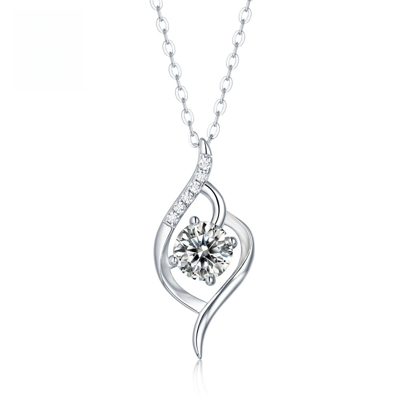 S925 Silver Love at First Sight Pendant Moissanite Necklace for Women, Elegant Pendant Gift Accessory Wholesale in Stock