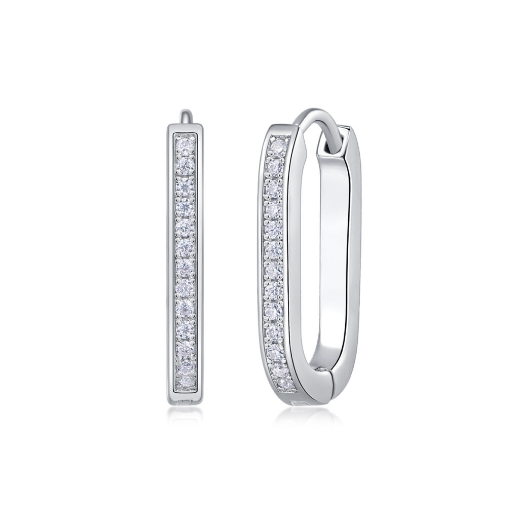 S925 silver back-and-forth earrings Moissanite new style hoop temu cross-border hot-selling earrings in stock wholesale