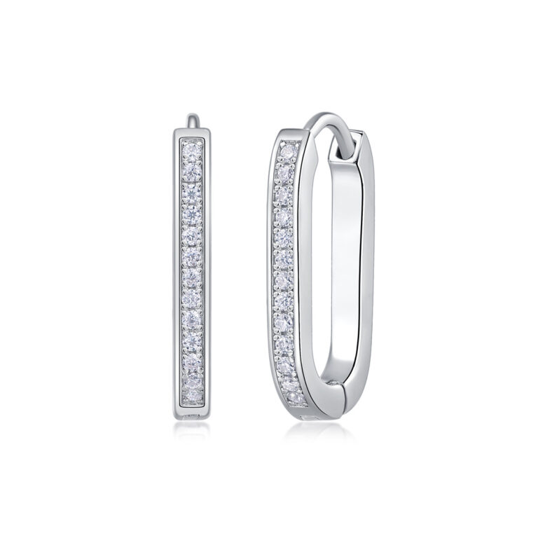 S925 silver back-and-forth earrings Moissanite new style hoop temu cross-border hot-selling earrings in stock wholesale