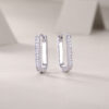 S925 silver back-and-forth earrings Moissanite new style hoop temu cross-border hot-selling earrings in stock wholesale