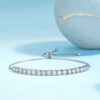 Simple 925 Silver Amazon Hot Selling Tennis Bracelet for Women High-end Luxury European and American Moissanite Bracelet