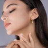 New Heart-shaped Moissanite Stud Earrings for Women with a Sense of Sophistication, Cross-border Hot Sale INS Style Gold Hoop Earrings S925 Silver Earrings