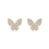 New European and American Niche Design Stud Earrings for Women 925 Silver Gold-plated Ins Style Fashion Butterfly Moissanite Earrings