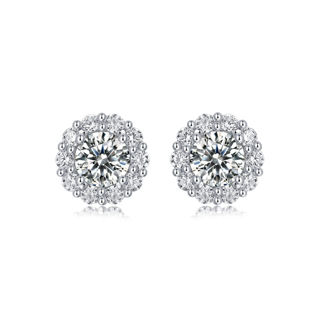 S925 silver earrings Moissanite star stud earrings new live broadcast cross-border hot-selling earrings wholesale in stock