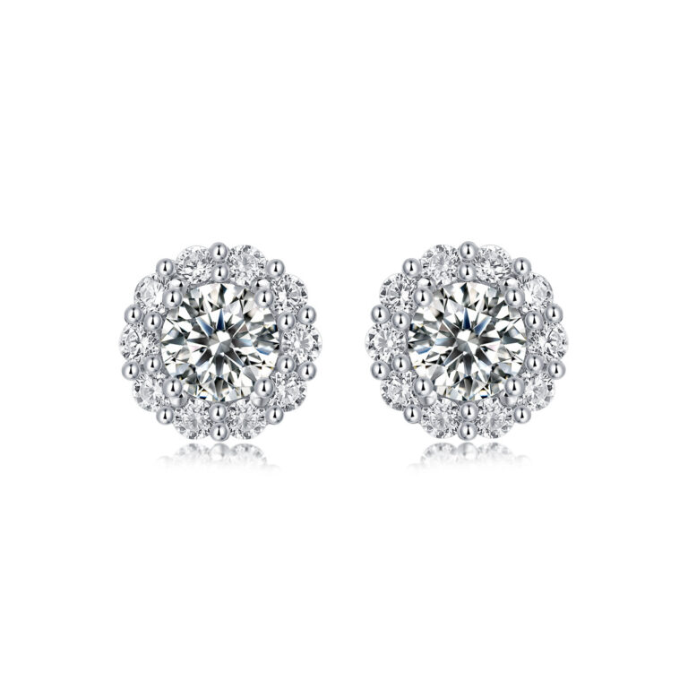 S925 silver earrings Moissanite star stud earrings new live broadcast cross-border hot-selling earrings wholesale in stock