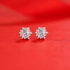 925 Silver Moissanite Snowflake Earrings Simple Earrings Source Live Hot Selling Silver Earrings In Stock for Dropshipping