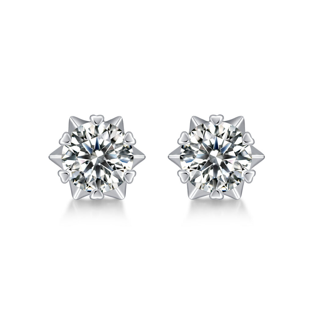 925 Silver Moissanite Snowflake Earrings Simple Earrings Source Live Hot Selling Silver Earrings In Stock for Dropshipping