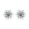 925 Silver Moissanite Snowflake Earrings Simple Earrings Source Live Hot Selling Silver Earrings In Stock for Dropshipping