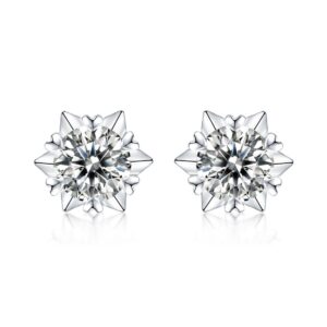 925 Silver Moissanite Snowflake Earrings Simple Earrings Source Live Hot Selling Silver Earrings In Stock for Dropshipping