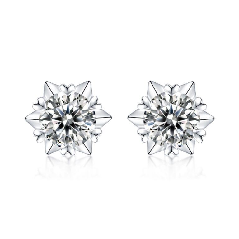 925 Silver Moissanite Snowflake Earrings Simple Earrings Source Live Hot Selling Silver Earrings In Stock for Dropshipping