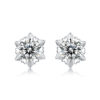 925 Silver Moissanite Snowflake Earrings Simple Earrings Source Live Hot Selling Silver Earrings In Stock for Dropshipping