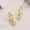 S925 Silver 15141 Earrings 1 Carat Moissanite Stud Earrings Cross-border Hot Sale INS Style Hoop Earrings In-stock Wholesale