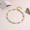 925 Silver Moissanite Bracelet Bangle for Women High-end Cross-border ins Style Gold Chain European and American Hot-selling Jewelry