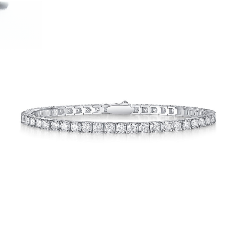 European and American cross-border stackable bracelet bangle for women 925 silver plated with 18K gold design luxury moissanite tennis bracelet