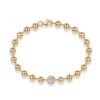 Light luxury niche design golden bead necklace 925 silver cross-border European and American INS style Moissanite bracelet in stock