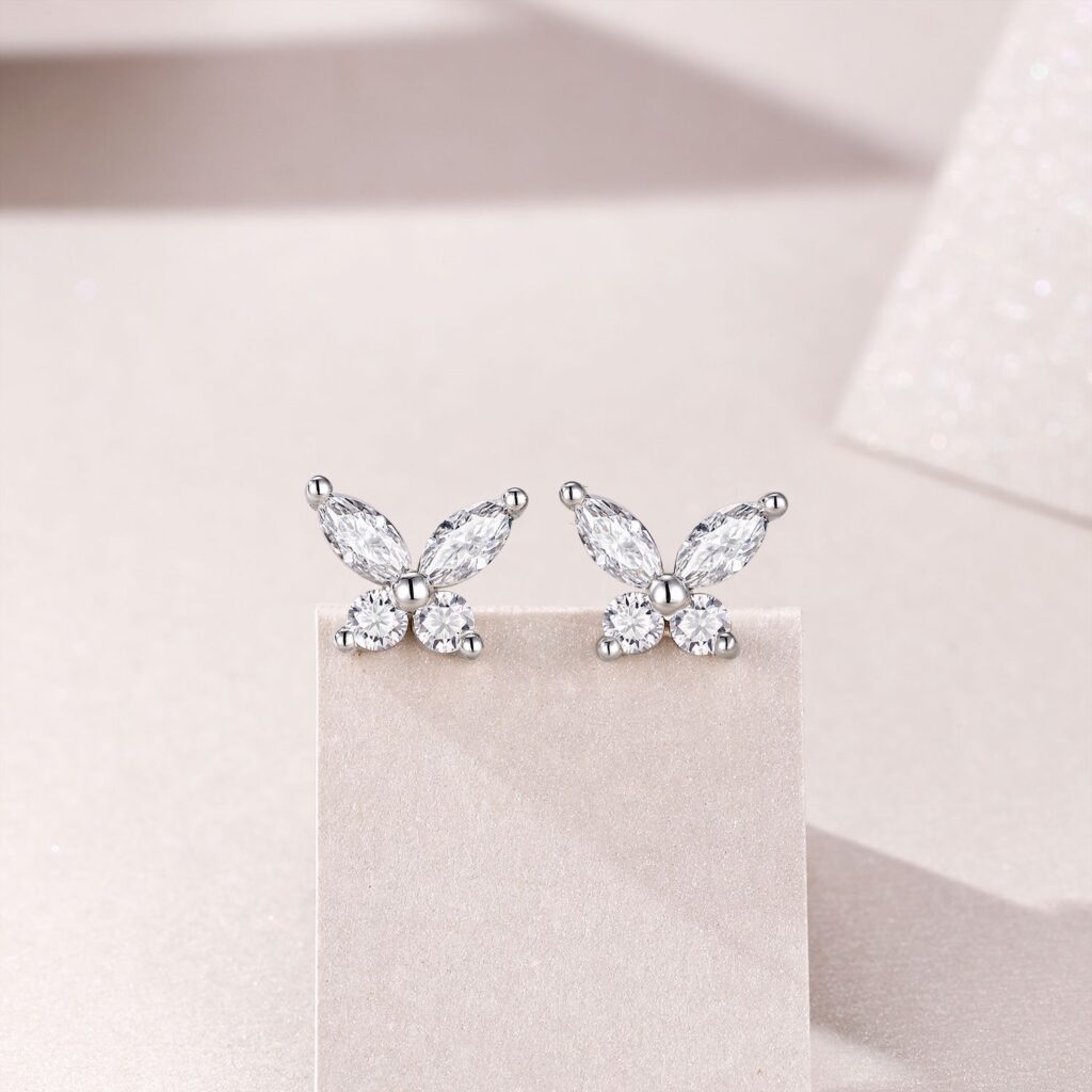 2.5mm earrings Moissanite cross-border earrings S925 silver TikTok live earrings Panyu factory wholesale