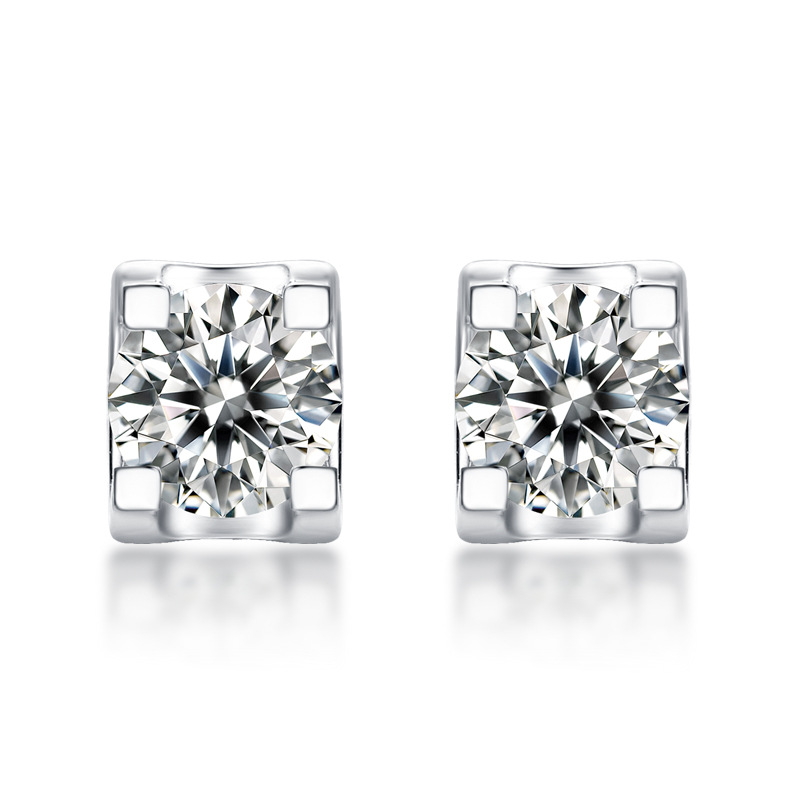 Moissanite earrings for women, bull head earrings, 925 silver plated with platinum, wholesale from source factory