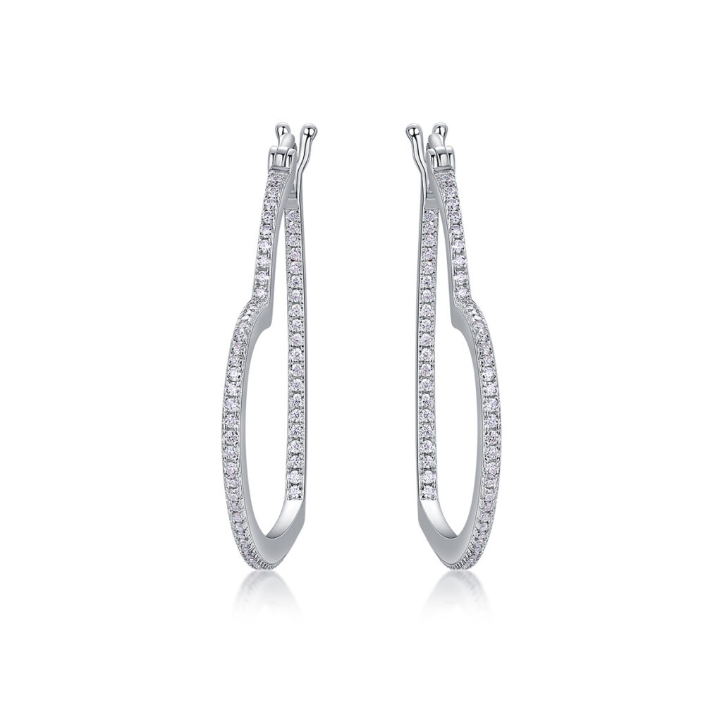 Cross-border S925 Silver Earrings Moissanite New Hoop Temu Amazon Hot Selling Earrings In Stock Wholesale