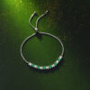 925 Silver Inch Bracelet Inlaid with Emerald Gift Jewelry Wholesale Source Silver Bracelet In Stock for Dropshipping