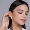 European and American fashion gold-colored 925 silver earrings for women, cross-border light luxury high-end Moissanite stud earrings in stock