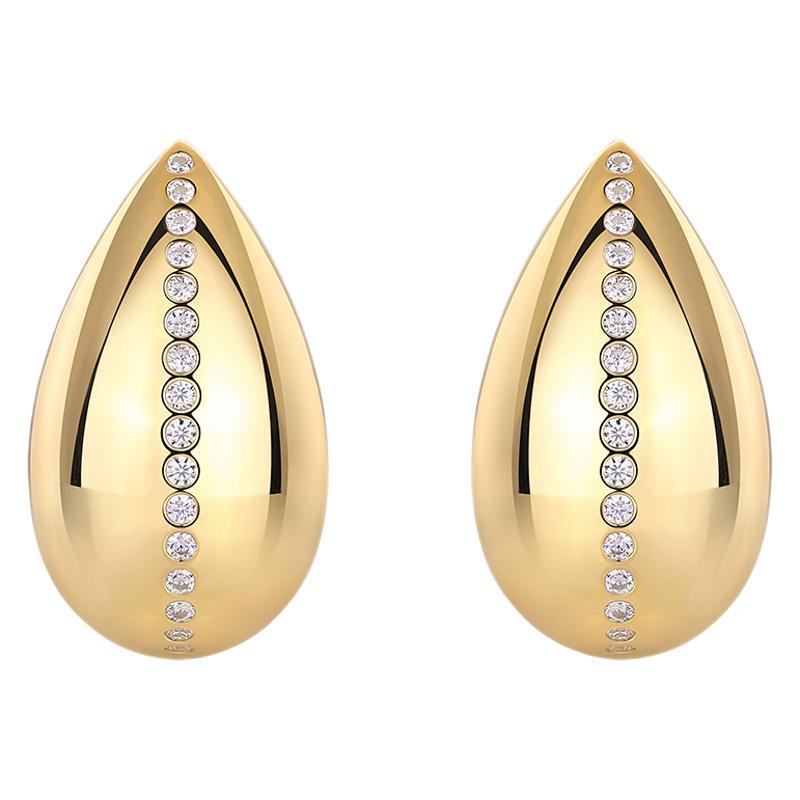 European and American fashion gold-colored 925 silver earrings for women, cross-border light luxury high-end Moissanite stud earrings in stock