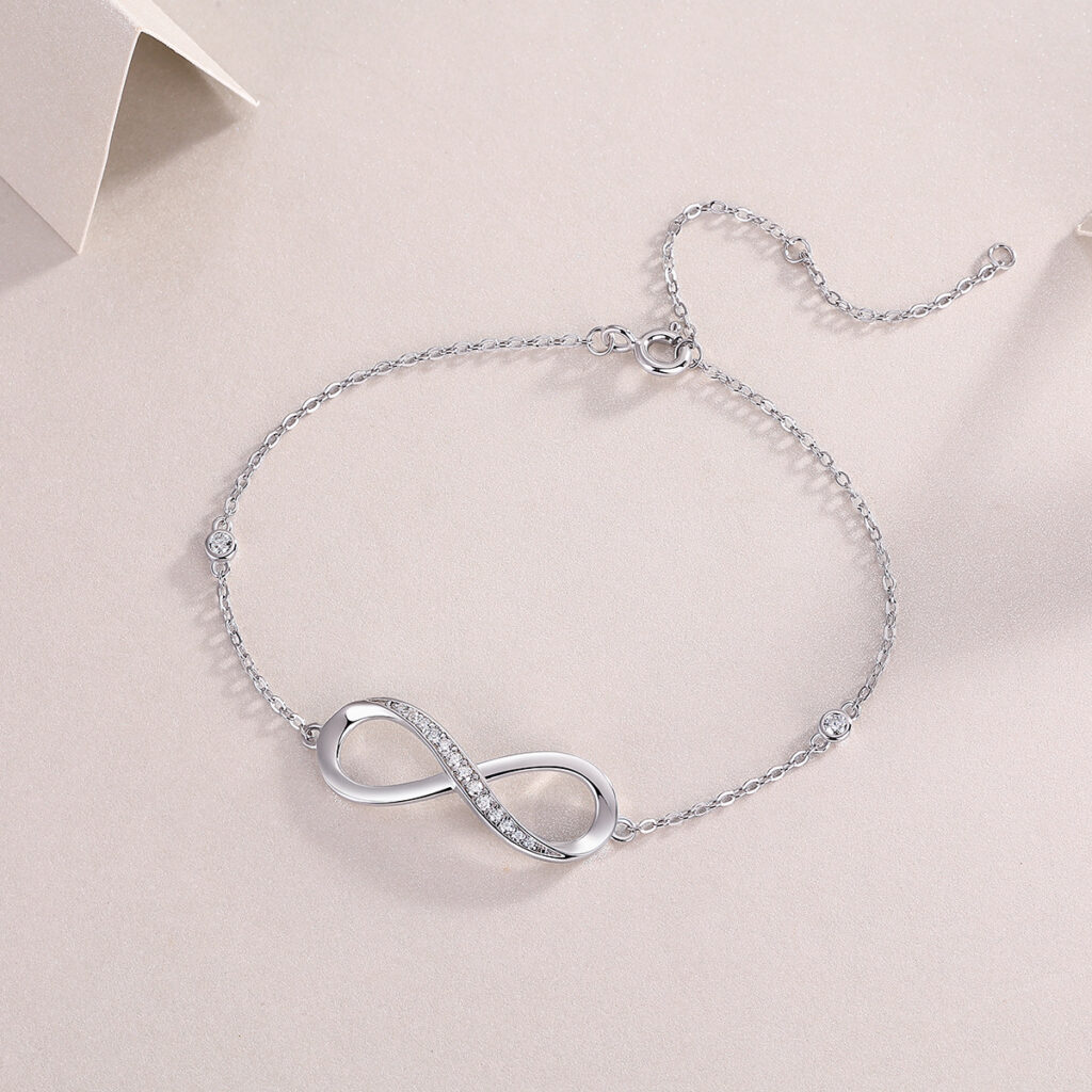 S925 Silver Cross-Border Bracelet Moissanite Amazon Europe and America New TikTok Live Hot Selling Silver Jewelry Wholesale