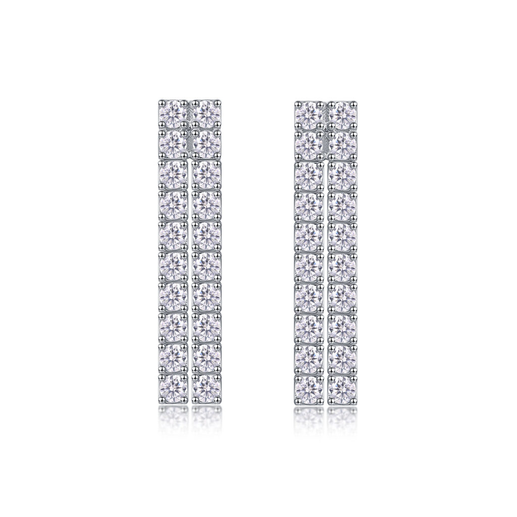 S925 Silver Earrings Moissanite New Hoop Temu Cross-border Hot-selling Earrings Wholesale