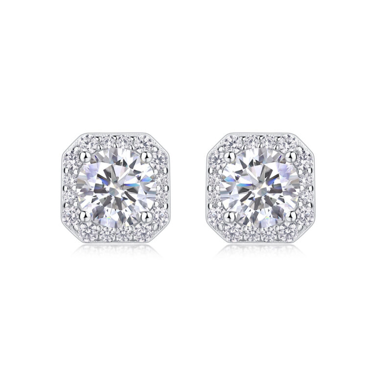 S925 Silver Heart Rose Earrings Moissanite New Earrings Live Cross-border Hot Selling Jewelry Wholesale